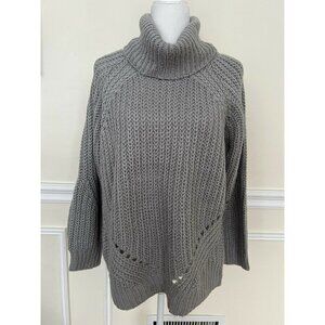 CLOTH BY DESIGN Pointelle Turtle Neck Sweater In gray size M women sweater